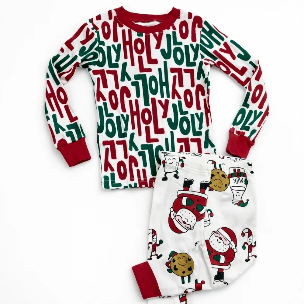 New Toddler Carter's Christmas Pajamas Size 3T - Unisex Holly Jolly Santa PJ Set